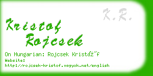 kristof rojcsek business card